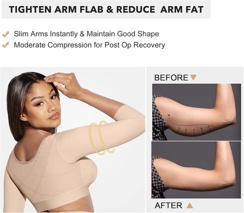 FeelinGirl Arm Shaper for Women Post Surgery Arm Lipo Compression Sleeves Slimming Arm Faja Front Closure Shapewear Bra in Saudi Arabia