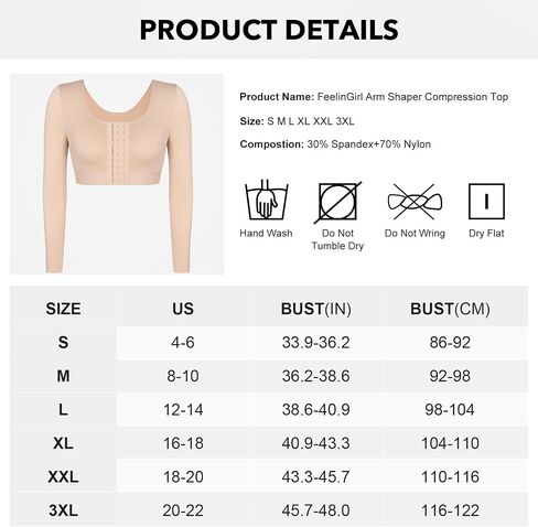 FeelinGirl Arm Shaper for Women Post Surgery Arm Lipo Compression Sleeves Slimming Arm Faja Front Closure Shapewear Bra in Saudi Arabia