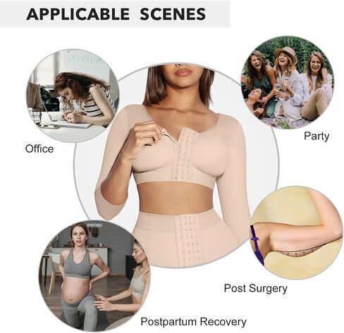 FeelinGirl Arm Shaper for Women Post Surgery Arm Lipo Compression Sleeves Slimming Arm Faja Front Closure Shapewear Bra in Saudi Arabia
