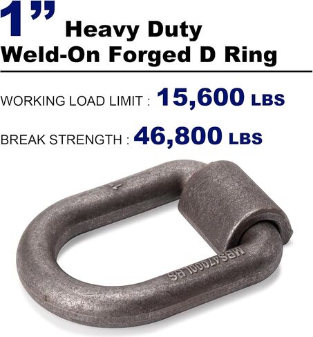 1/2" Heavy Duty Weld-On Forged D Ring with Welding Clips, D-Ring Tie Down Anchor with Weld On Anchor Points for Trailer, Truck Cargo, RV, ATV Tiedowns, Farm Applications etc, WLL:4,000lbs in Saudi Arabia