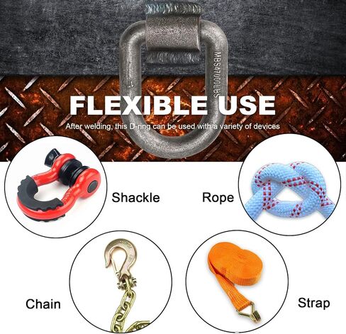 1/2" Heavy Duty Weld-On Forged D Ring with Welding Clips, D-Ring Tie Down Anchor with Weld On Anchor Points for Trailer, Truck Cargo, RV, ATV Tiedowns, Farm Applications etc, WLL:4,000lbs in Saudi Arabia