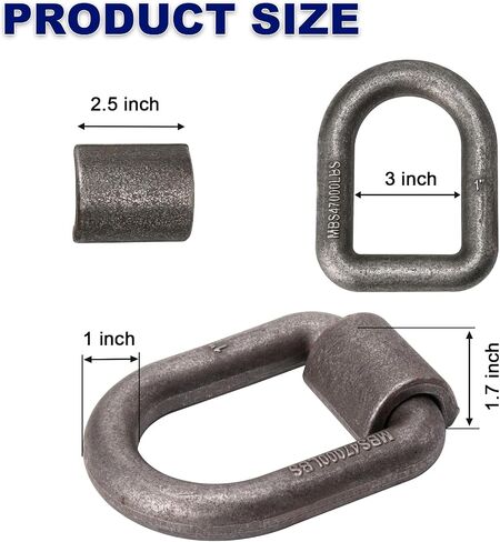 1/2" Heavy Duty Weld-On Forged D Ring with Welding Clips, D-Ring Tie Down Anchor with Weld On Anchor Points for Trailer, Truck Cargo, RV, ATV Tiedowns, Farm Applications etc, WLL:4,000lbs in Saudi Arabia