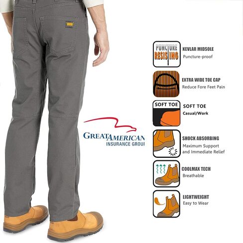 DIIG Work Boots for Men, Steel/Soft Toe Waterproof Working Boots, Slip Resistant Anti-Static Slip-on Safety Working Shoes in Kuwait