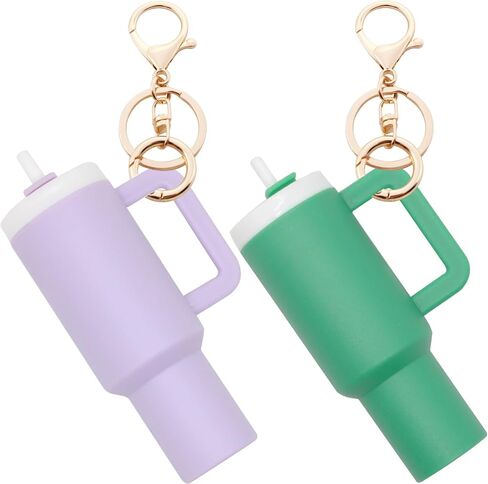 Mini Tumbler Keychain, 2 Pack Cute Mini Cup Keychain Charm for Stanley Cup Accessories Backpack Bag for Women Girls in Saudi Arabia