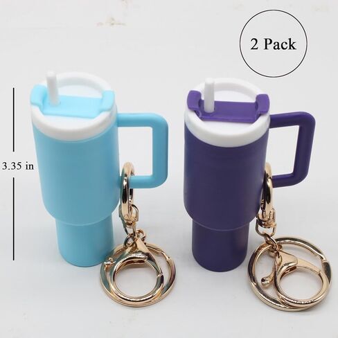 سلسلة مفاتيح صغيرة بهلوان، 2 حزمة من سلسلة مفاتيح صغيرة لطيفة على شكل كأس لإكسسوارات كأس ستانلي حقيبة الظهر للنساء والفتيات in Kuwait