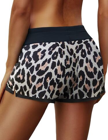 Women's Swim Shorts Waistband Swimsuit Bottom Board Shorts Lace Hollow Swimming in Kuwait