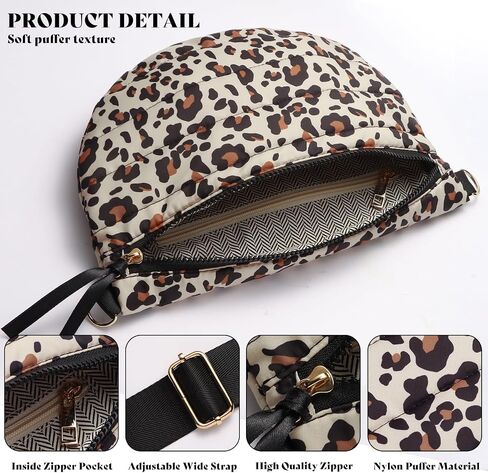 Quilted Crossbody Bags for Women Puffer Fanny Pack Sling Bag Puffy Chest Belt Bum Waist Bag Crossbody Purse Bags Quilted Shoulder Bag for Women in Saudi Arabia