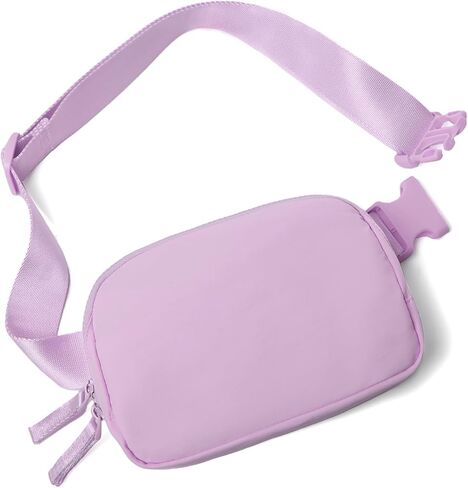 Belt Bag for Women Two-Way Zipper Cross Body Fanny Pack Fashion Waist Packs Everywhere Belt Bag with Adjustable Strap Gifts for Teen Girls Women Men (Lavender) in Kuwait