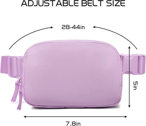Belt Bag for Women Two-Way Zipper Cross Body Fanny Pack Fashion Waist Packs Everywhere Belt Bag with Adjustable Strap Gifts for Teen Girls Women Men (Lavender) in Kuwait