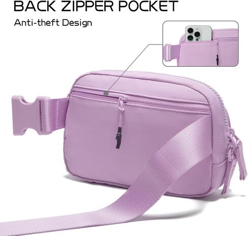 Belt Bag for Women Two-Way Zipper Cross Body Fanny Pack Fashion Waist Packs Everywhere Belt Bag with Adjustable Strap Gifts for Teen Girls Women Men (Lavender) in Kuwait