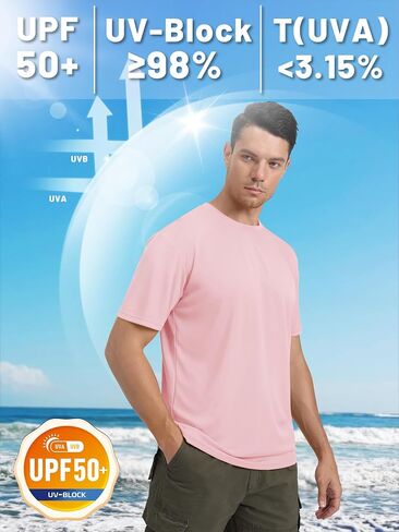 TACVASEN Swim Shirts for Men Rash Guard SPF Short Sleeve Sun T-Shirt UPF 50 Quick Dry Lightweight Fishing Water Shirt in Kuwait