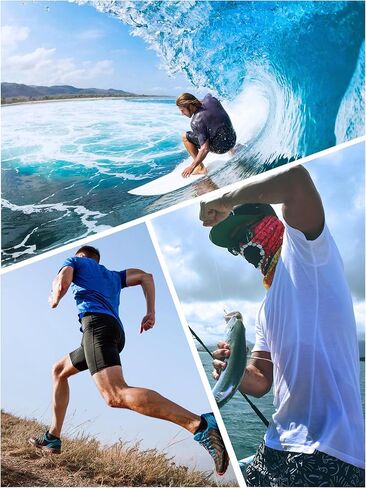 TACVASEN Swim Shirts for Men Rash Guard SPF Short Sleeve Sun T-Shirt UPF 50 Quick Dry Lightweight Fishing Water Shirt in Kuwait