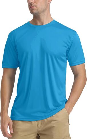 TACVASEN Swim Shirts for Men Rash Guard SPF Short Sleeve Sun T-Shirt UPF 50 Quick Dry Lightweight Fishing Water Shirt in Kuwait