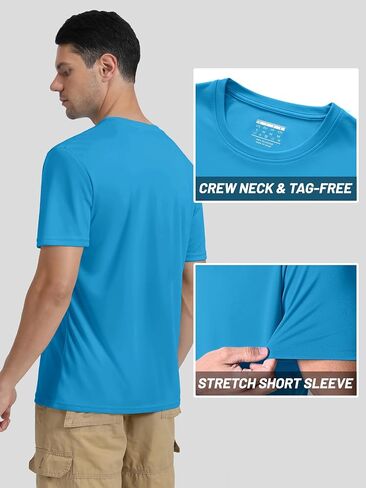 TACVASEN Swim Shirts for Men Rash Guard SPF Short Sleeve Sun T-Shirt UPF 50 Quick Dry Lightweight Fishing Water Shirt in Kuwait