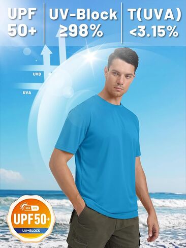 TACVASEN Swim Shirts for Men Rash Guard SPF Short Sleeve Sun T-Shirt UPF 50 Quick Dry Lightweight Fishing Water Shirt in Kuwait