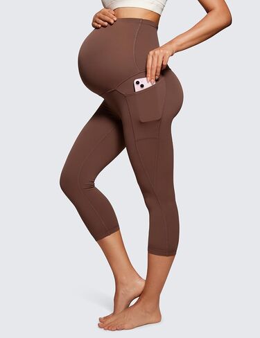 بنطال CRZ YOGA النسائي Butterluxe Capris مع جيوب مقاس 21 بوصة - سروال اليوغا النشط الناعم فوق البطن in Saudi Arabia