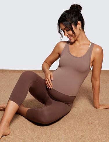 بنطال CRZ YOGA النسائي Butterluxe Capris مع جيوب مقاس 21 بوصة - سروال اليوغا النشط الناعم فوق البطن in Saudi Arabia