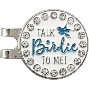 Bling Golf Ball Marker and Hat Clip Talk Birdie to Me Womens Golf Gift Set Includes 2 Golf Ball Markers 1 Hat Clip