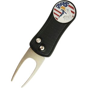 Foldable Golf Divot Repair Tool with Golf Ball Marker