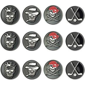 Golf Ball Markers Assorted Patterns Value Pack of 12 Golf Gifts, Golf Cap Clips and Divot Repair Tools Partner Accessories Sets for Men Women Golfer