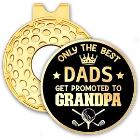 Black Gold Golf Ball Marker with Hat Clip, Funny Golf Accessories for Men Dad Grandpa Golf Fan Golfer