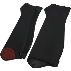 VBESTLIFE Horseback Riding Gaiter,2Pcs Leather Half Chaps Equestrian Horse Riding Half Chaps Leg Guard Protector for Adults(XXL)