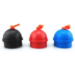 HONBAY 3pcs Mix Color Rubber Pool Table Billiard Cue Chalk Holders with String