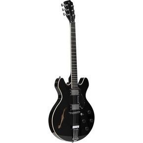 Stagg 6 String Hollow-Body Electric Guitar, Right, Full (SVY 533 BK),Black