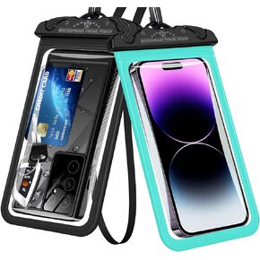 CATACC PRO Waterproof Phone Pouch, Waterproof Phone case with Lanyard, Large Cell Phone Dry Bag for iPhone15 14 13 12 Pro Max, Galaxy S23 Ultra- Cruise Ship Essentials-2 Pack