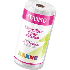 itanso Tear-A-Rag Roll -50 حزمة، 12 × 12 قطعة قماش للتنظيف من الألياف الدقيقة، مناشف قابلة لإعادة الاستخدام للمنزل والسيارات والمتجر (أرجواني) in Kuwait