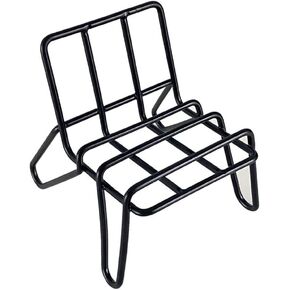 Teensery 1 Piece Mini Chair Shape Cell Phone Stand Desktop Phone Holder Metal Wire Display Stand for All Mobile Phones (Black)