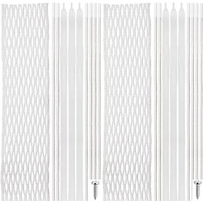 2 Sets Polyester Lacrosse Mesh and Stringing Kit Lacrosse Player String Kit 2 Lacrosse White Mesh 6 Shooting Laces 4 Shooting Cords 10 Sidewall Strings 2 Screws for Lacrosse Sticks