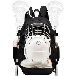 ROYALFAIR Lacrosse Bags - Extra Large Lacrosse Backpack with Two Sticks holder and Separate Cleats Compartment Field Hockey Bag
