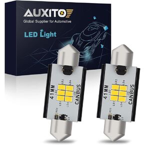 AUXITO 578 LED Bulbs 400 Lumens Canbus Error Free 211-2 212-2 41MM 42MM Festoon LED Bulbs for Dome Light Interior Car License Plate Map Door Courtesy Lights Xenon White, Pack of 2