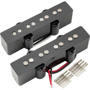 Artec JOA4 Alnico 5 Vintage Tone Jazz Bass Bridge Pickup 6.3K for 4 String J-Bass Electric Bass, Black