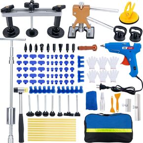102Pcs Dent Puller Kit Dent Removal Kit for Cars, Paintless Dent Repair kit Car Dent Remover Puller, Professional Hail Dent Removal Kit, Adjustable Body Repair Dent Removal Tools