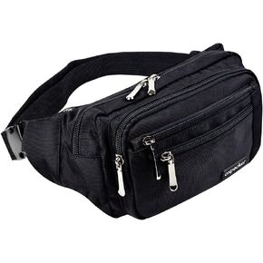 Oxpecker Waist Pack Bag with Rain Cover, Waterproof Fanny Pack for Men&Women, Workout Traveling Casual Running Hiking Cycling, Hip Bum Bag with Adjustable Strap for Outdoors (Black Base Floral)