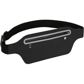 Fanny Packs for Women, Waterproof Fanny Pack for Men, Adjustable Running Belt Waist Pack Slim Expandable Pocket Belt Black, iPhone Running Holder Cell Phone Elastic Waist Pouch Bag for Galaxy