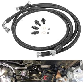 48RE Transmission Cooler Hoses Lines Kit Heavy Duty Steel Braided Lines for Dodge Ram 2500/3500 Cummins 5.9L with 48RE Transmission 2003-2007