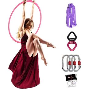 PRIOR FITNESS Aerial Hoop Set, Aerial Lyra Hoop, Professional Circus Fitness Aerial Hoop Kit
