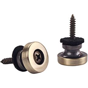 SUPVOX 2Pcs Metal Guitar Security Strap Lock Safety Strap Buttons with Screws and Gasket for Electric Acoustic Folk Guitar Replacement (Bronze and Black)