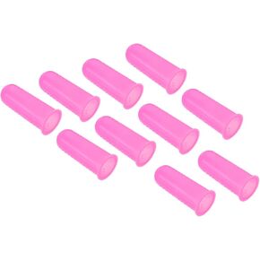 PATIKIL 0.59 Inch Rubber Finger Tips, 20 Pack Silicone Thumb Fingertip Protector Covers Guard Finger Grips Thimble for Office Counting Sorting Sewing, Blue Small Size