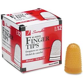 2 X SWI54035-Swingline 54035 - Rubber Finger Tips, Size 11 1/2, Medium, Amber, 12/Pack