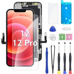 hoysg for iPhone 12/12 PRO Screen Replacement Kit - Full HD LCD 6.1'' Display and 3D Touch Digitizer Assembly with Repair Tools Compatibility A2172, A2402, A2404 A2403, A2341, A2406, A2408, A2407