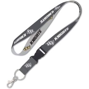 Central Florida Golden Knights UCF Golden Knights Lanyard with Detachable Buckle, 1" - Grey