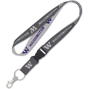 WinCraft Washington Huskies Lanyard with Detachable Buckle, 1" - Purple and Grey