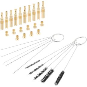 Windance 30pcs Carburetor Main Jet Kit 10pcs Main Nozzles+10pcs Slow Pilot Jet+10pcs Cleaning Brushes Needles, Fit for PWK Keihin OKO CVK PWM (K75-K98)
