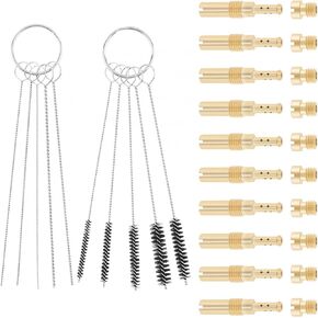 Windance 30pcs Carburetor Main Jet Kit 10pcs Main Nozzles+10pcs Slow Pilot Jet+10pcs Cleaning Brushes Needles, Fit for PWK Keihin OKO CVK PWM (K75-K98)
