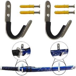 Pmsanzay Sword Display Rack Sword Wall Mount Sword Wall Rack Sword Holder Sword Stand Sword Bracket Hanger Hanging Hooks Sword Storage - Metal Hook with Felt Strips - 2/PK – No Scratches