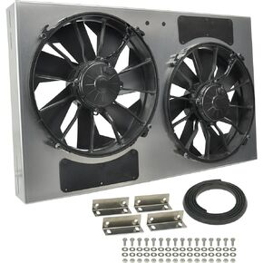 Derale Performance 16838 Gray/Black High Output Dual Radiator Fan
